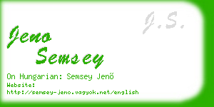 jeno semsey business card