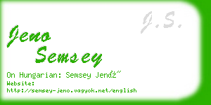 jeno semsey business card